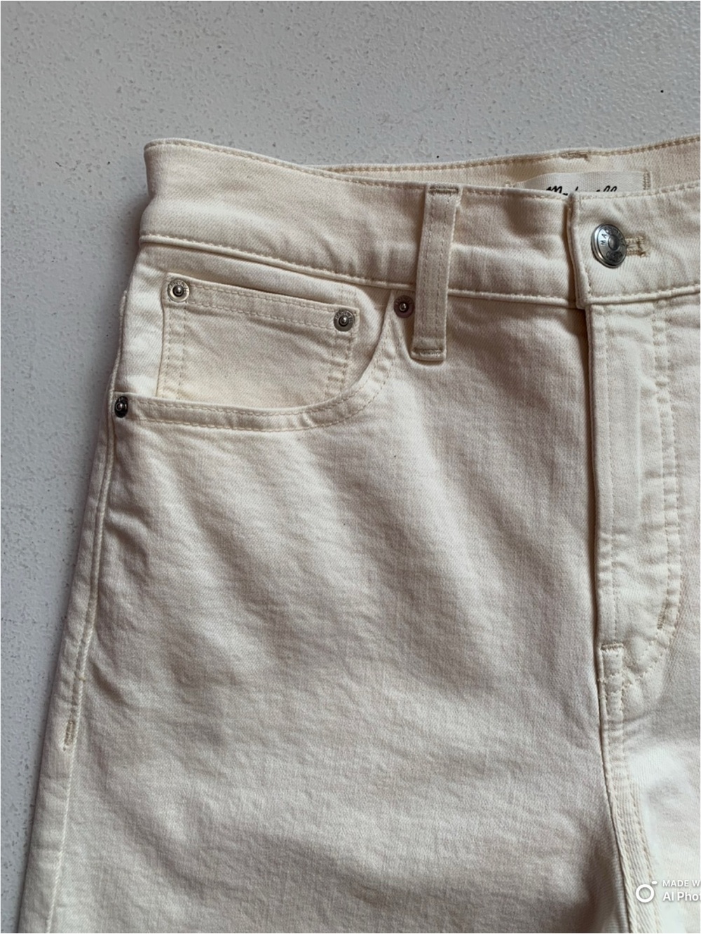 Madewell The SHORT Perfect Vintage Wide-Leg Crop Jean Size 26S NWT Cream Summer - Picture 6 of 17